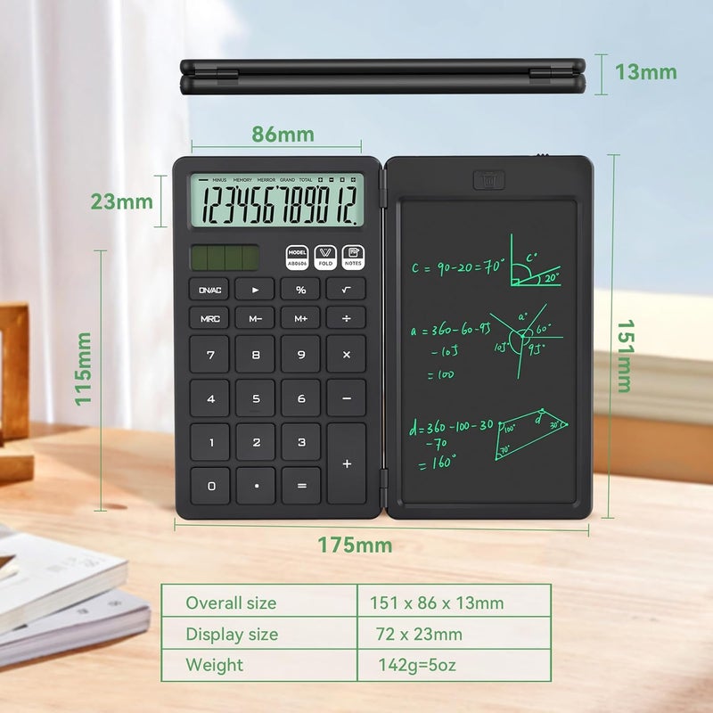 ROATEE Desk Calculator with Erasable LCD Notepad Calculators Desktop Basic Calculators for Middle School Cute Pocket Simple Calculator Office Desk Accessories Supplies Home Office Essential Big Button - Image 4